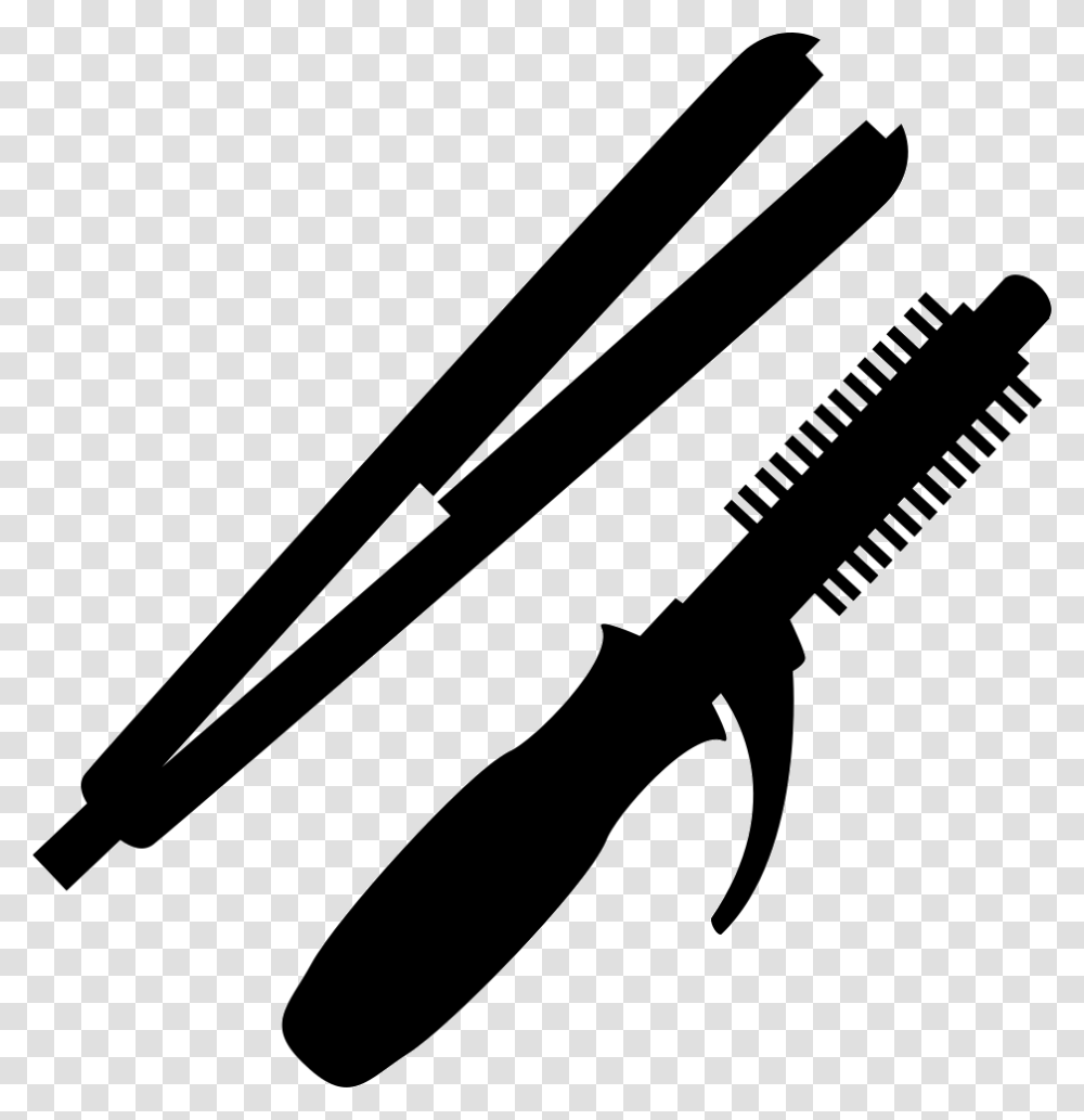 Hair Straighter And Hair Curler Hair Styling Icon, Weapon, Weaponry, Blade, Knife Transparent Png