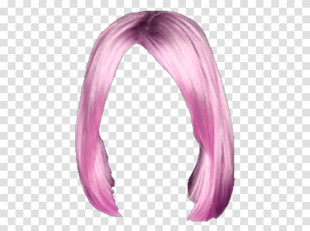Hair Wig Bob Pink Costume Beauty Party Halloweencostume Bangle, Purple, Person, Human, Flower Transparent Png