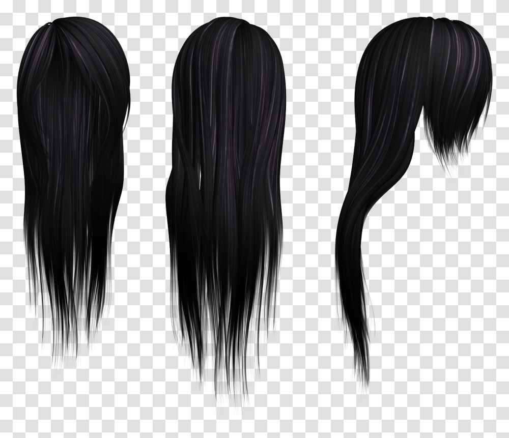 Hair Wig Cabello Negro Liso, Black Hair Transparent Png