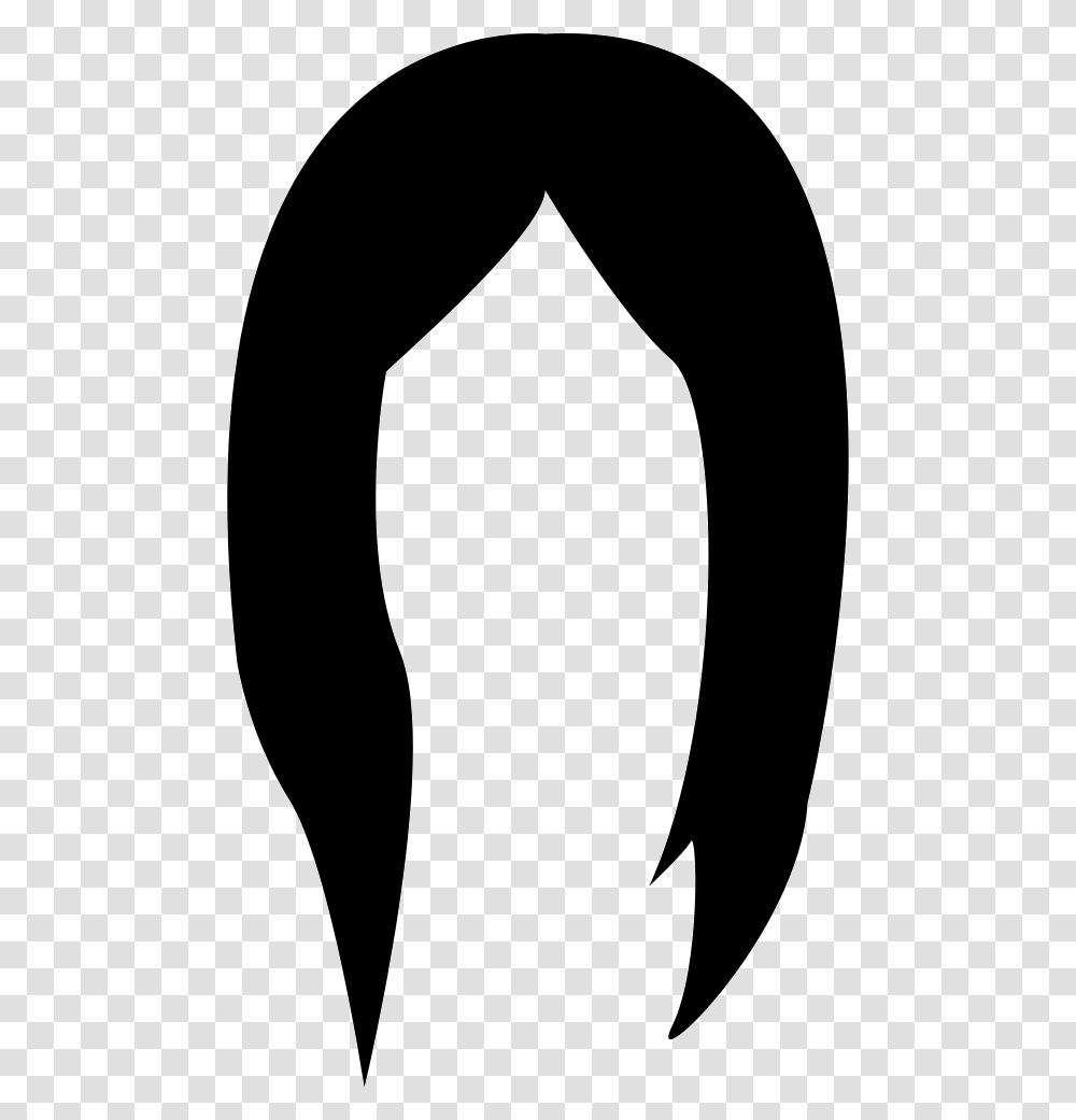 Hair Wig Long And Black Shape Wig Symbol, Penguin, Bird, Animal, King Penguin Transparent Png
