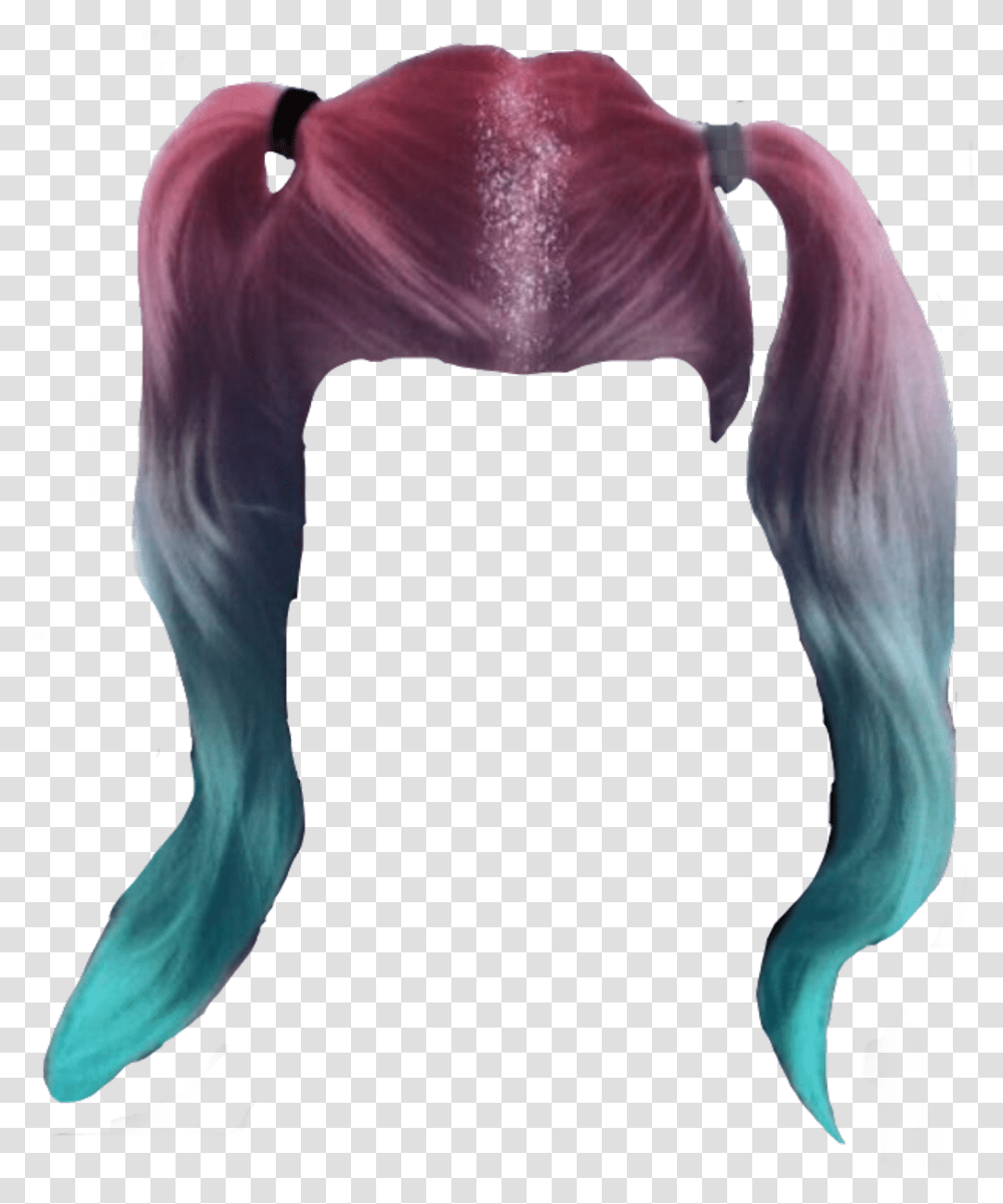 Hair Wig Weave Snatched Blue Pink Pigtails Freetoedit Pink And Blue Weave, Person, Hip, Flower, Animal Transparent Png