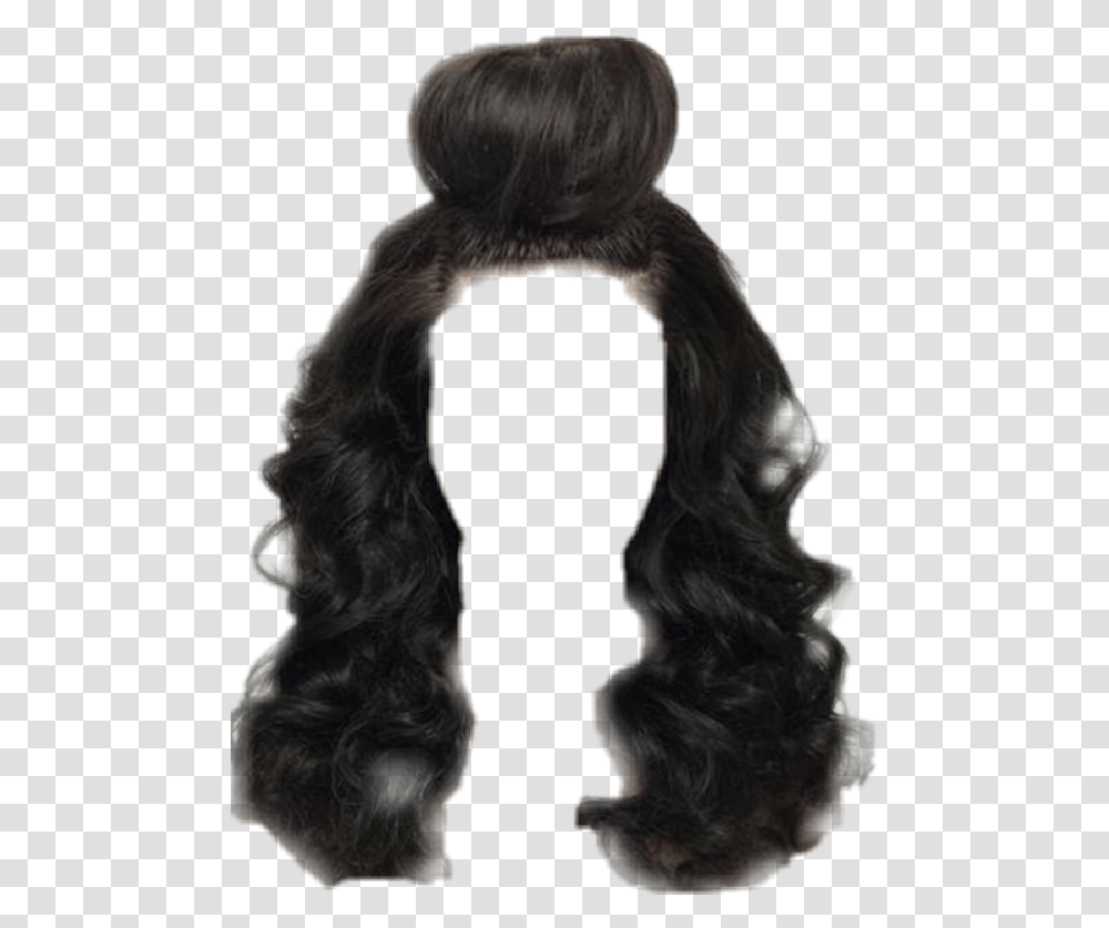 Hair Wig Wigs Hair Long Black, Fur, Apparel, Scarf Transparent Png