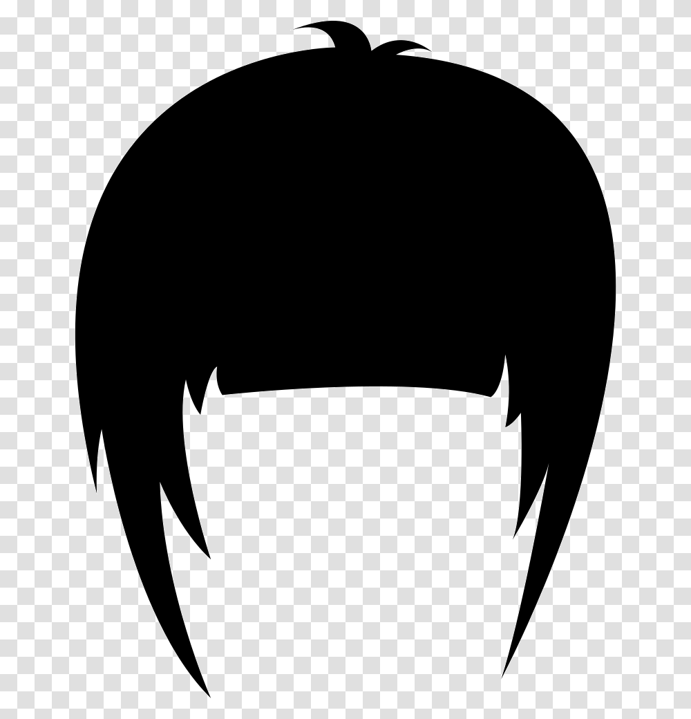 Hair Wig With Side Bangs Illustration, Stencil, Label Transparent Png