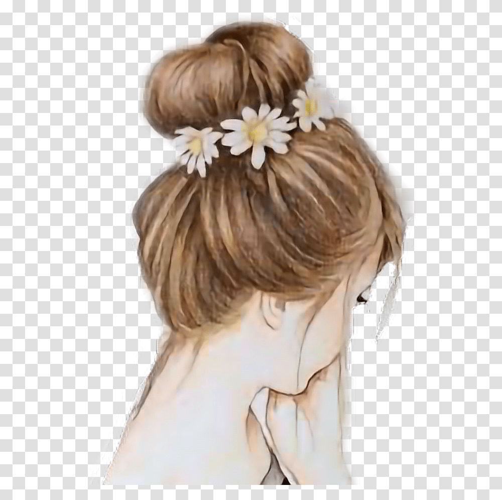 Hairaccessory Black Blonde Braid Braidideas Brown Drawings Of Girls With Flowers, Head, Plant, Person Transparent Png