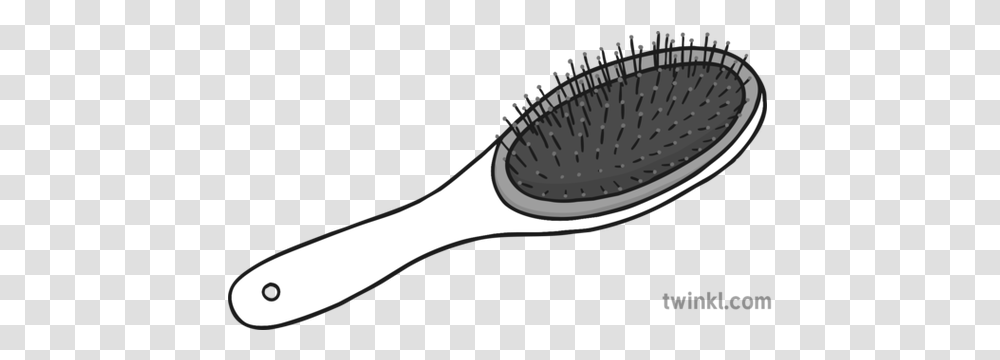 Hairbrush Black And White Illustration Twinkl Brush, Tool, Toothbrush Transparent Png
