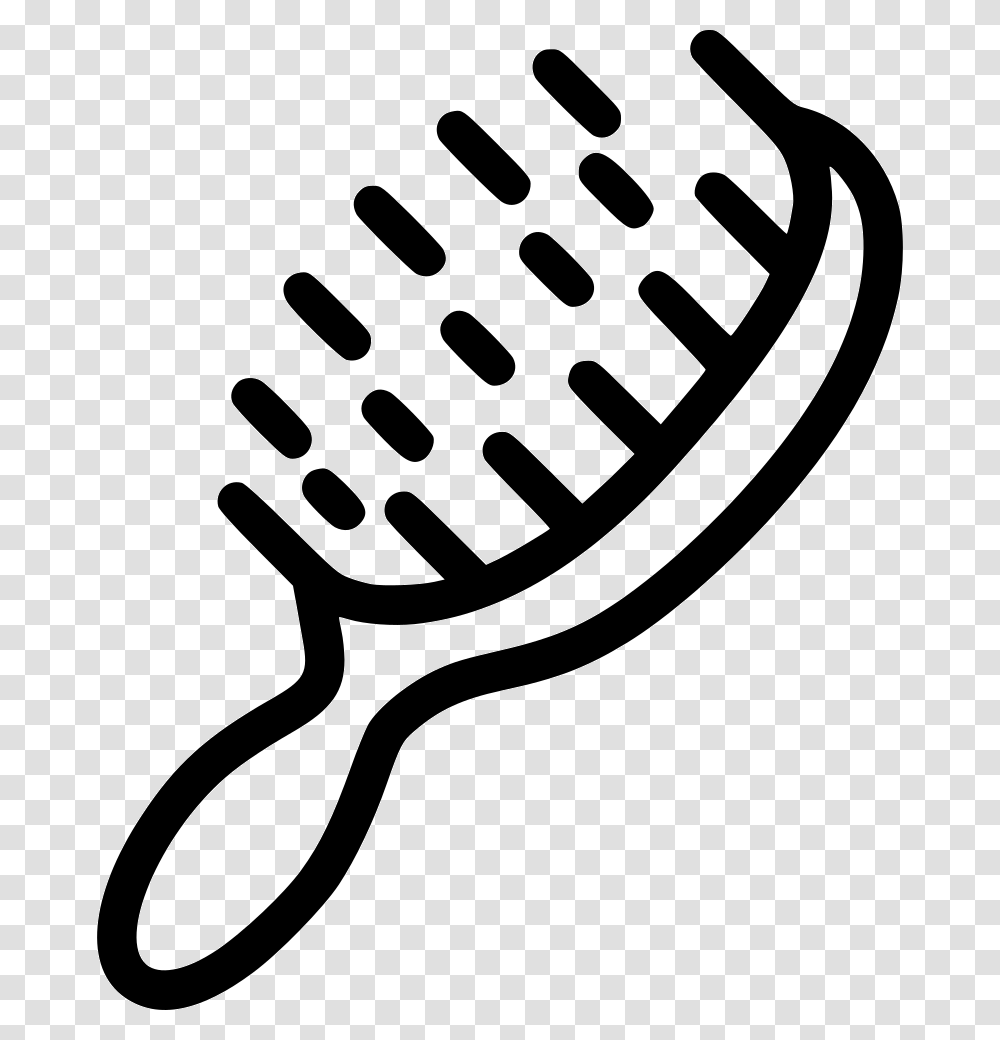 Hairbrush, Fork, Cutlery, Stencil, Racket Transparent Png