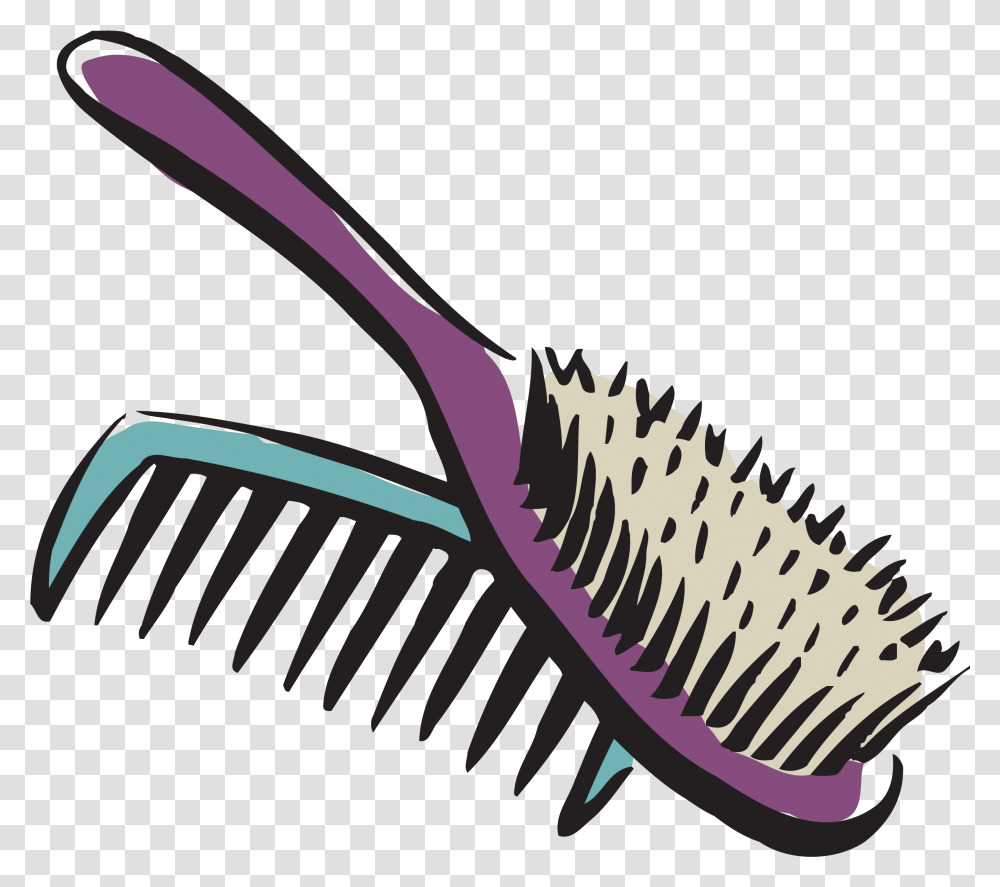 Hairbrush Hair Brush And Comb Clipart, Tool, Toothbrush Transparent Png