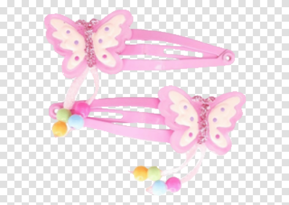 Hairclips Clips Pink Barrette Cute Aesthetic Butterfly, Hair Slide, Accessories, Accessory Transparent Png