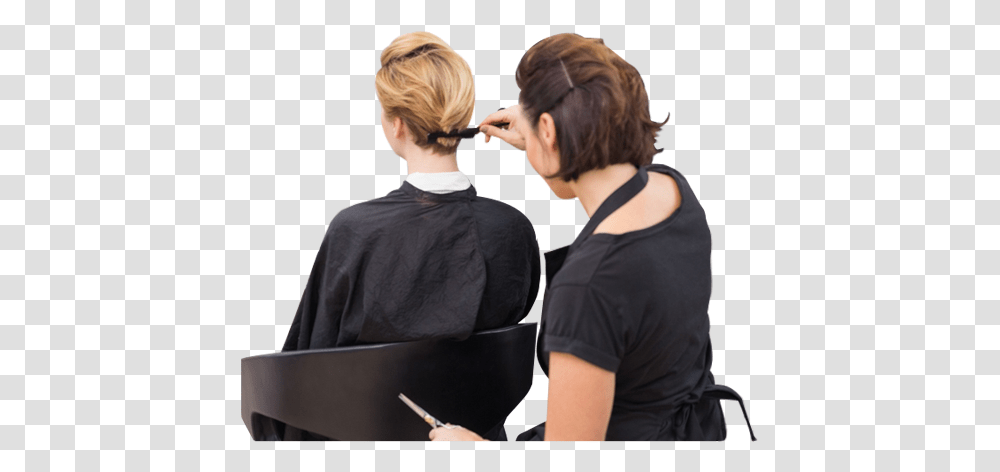 Hairdresser Pic Sitting, Person, Human, Worker, Haircut Transparent Png