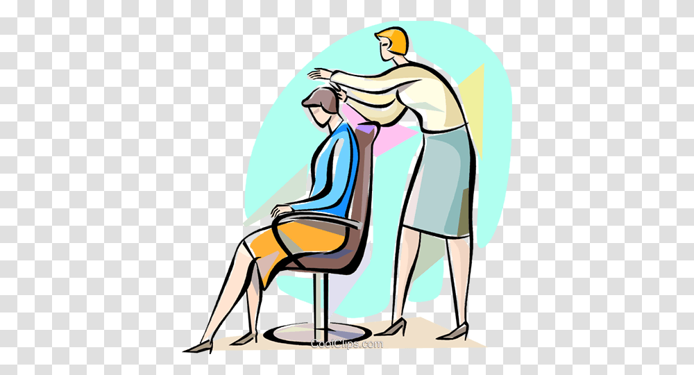 Hairdressers And Barbers Royalty Free Vector Clip Art Illustration, Photography, Painting, Sitting, Chair Transparent Png