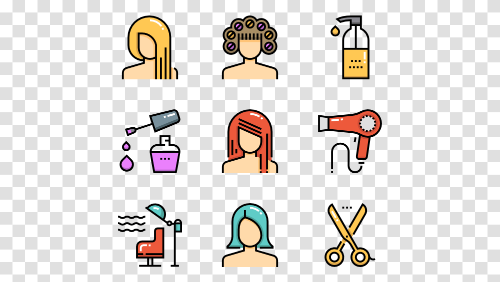 Hairdressing Hair Salon Color Icon, Apparel, Gold Transparent Png