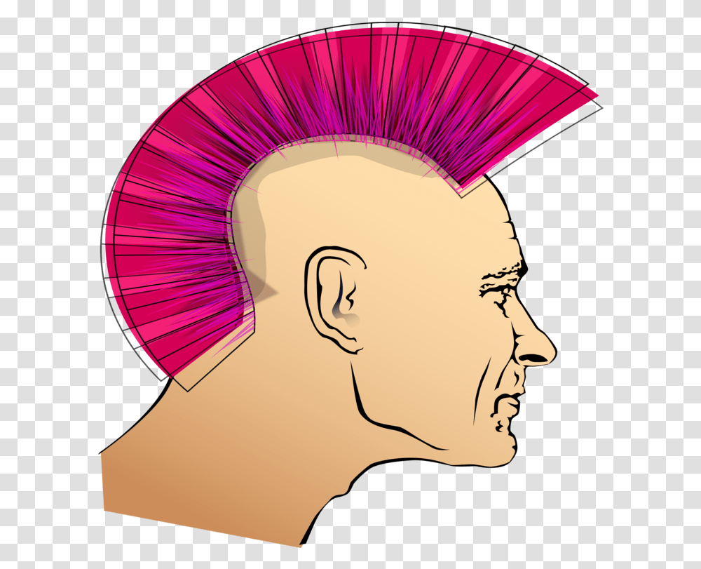 Hairstyle Art Chin Clipart Punk Hair Clip Art, Head, Face, Drawing, Graphics Transparent Png