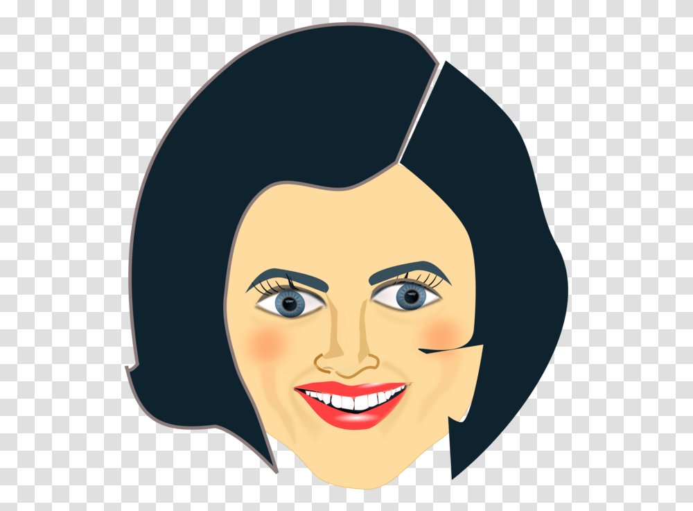 Hairstyleartblack Hair Clipart Of Mother Face, Smile, Female, Head, Girl Transparent Png