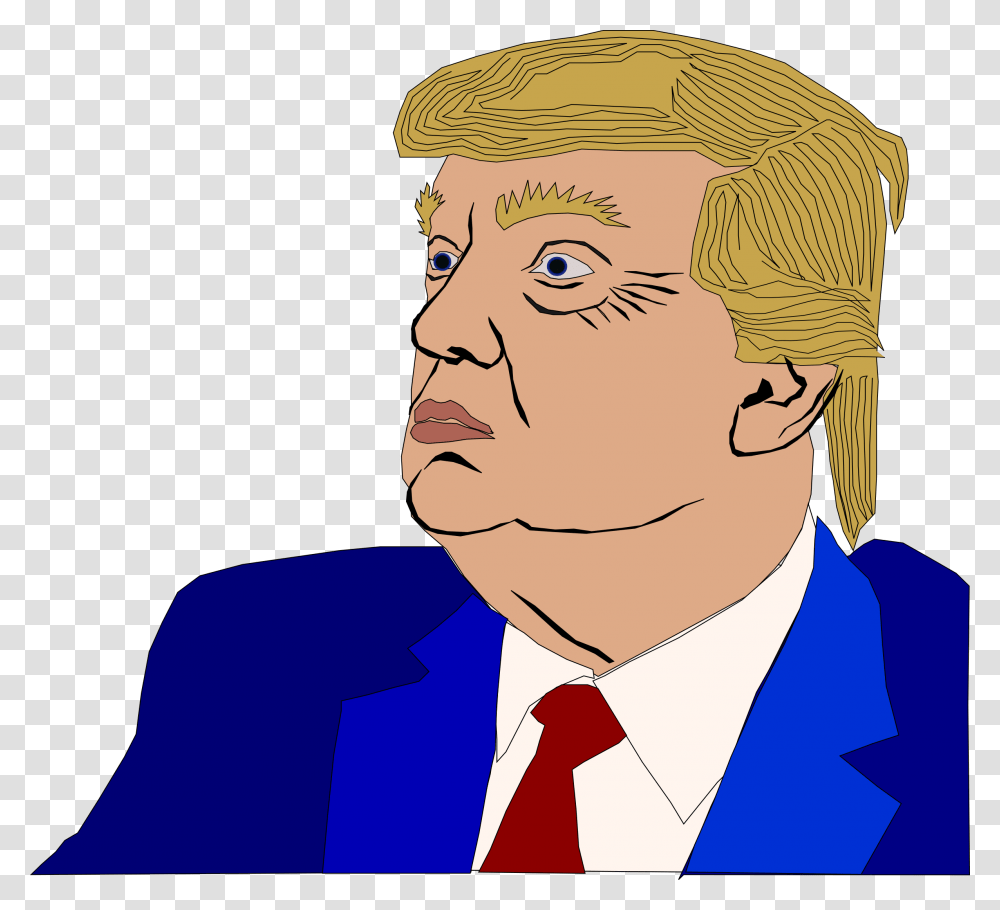 Hairstyleartchin Trump Cliparts, Face, Person, Tie Transparent Png