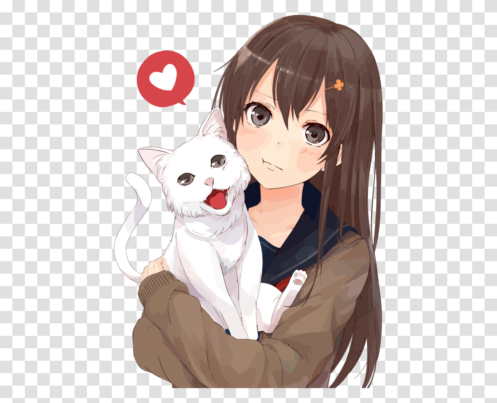 Hairstyleblack Hairhair Anime Girls With Cats, Person, Human, Doctor, Performer Transparent Png