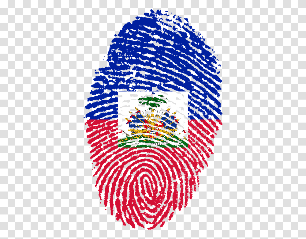 Haiti Flag Fingerprint Country Pride Identity Haitian Flag Fingerprint, Tapestry, Ornament, Rug Transparent Png