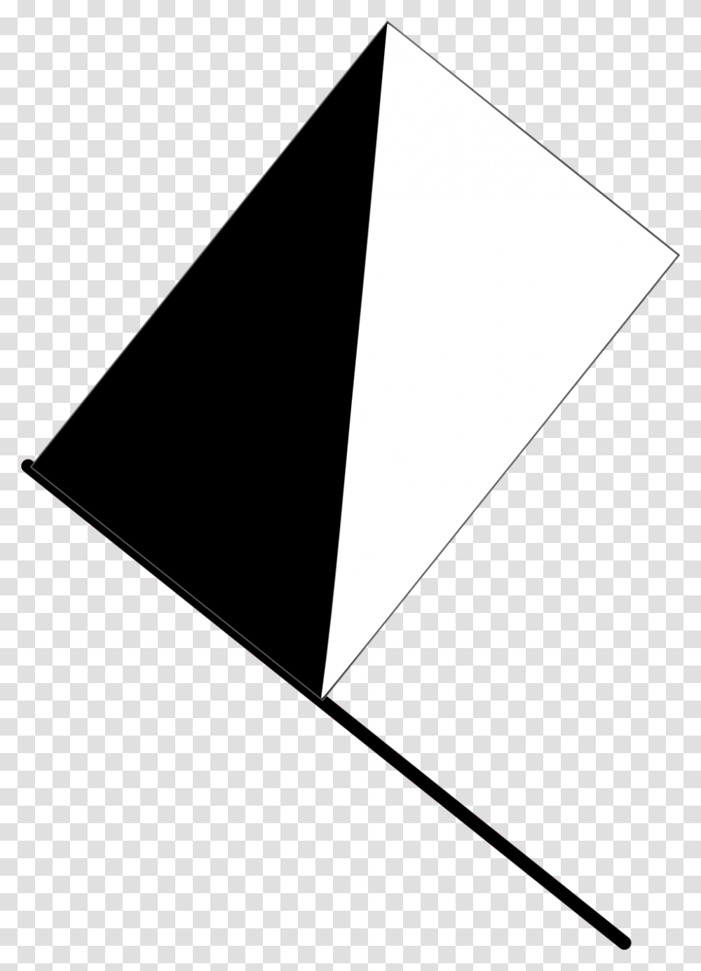Half Black Flag Clip Art Black White Flag F1, Triangle, Toy, Kite Transparent Png