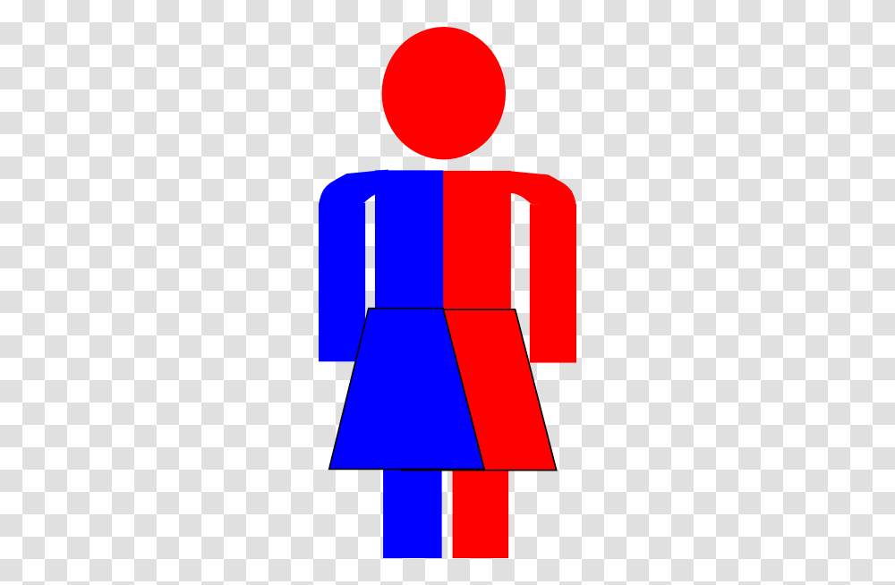 Half Blue Half Red Stick Figure Woman Clip Arts Download, Apparel, Word Transparent Png