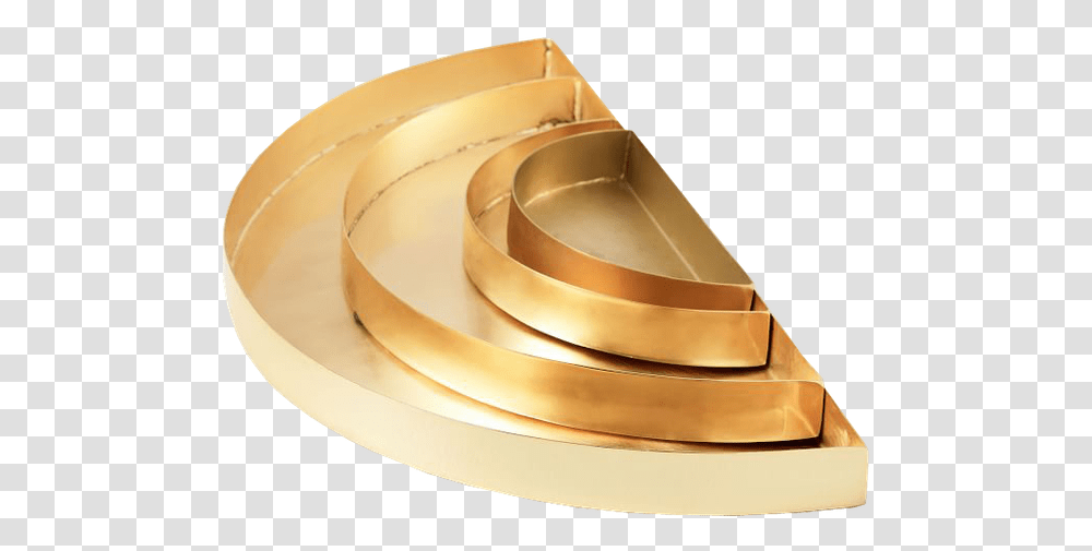 Half Circle Metal Trays Set Of 3 Half Circle Metal Tray, Gold, Bronze Transparent Png