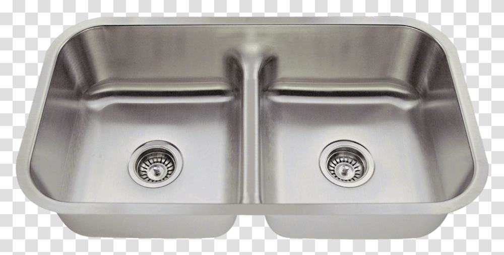 Half Divide Stainless Steel Kitchen Sinktitle Double Basin Undermount Stainless Steel Kitchen Sink, Double Sink, Drain Transparent Png