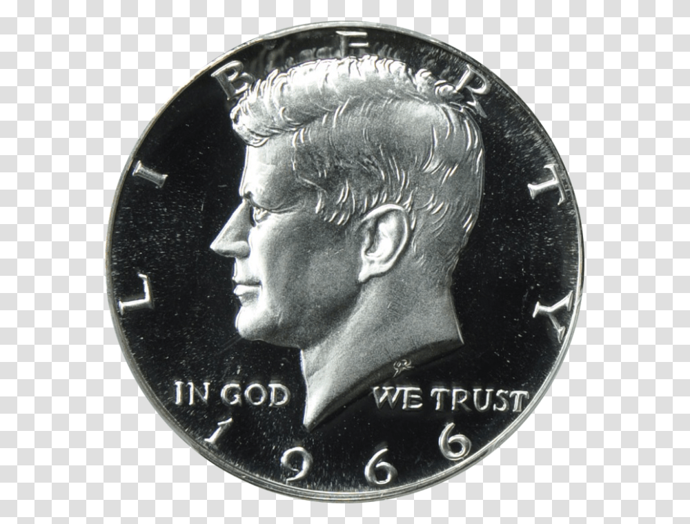Half Dollar 1964 Proof Half Dollar, Coin, Money, Person, Human Transparent Png