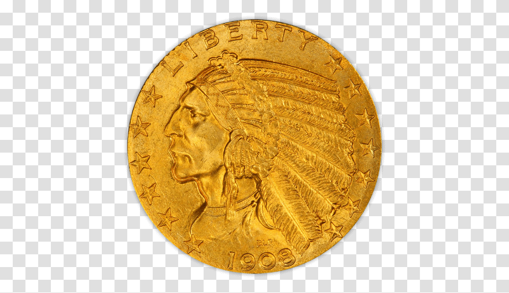 Half Eagle El Florin Moneda, Gold, Coin, Money, Rug Transparent Png