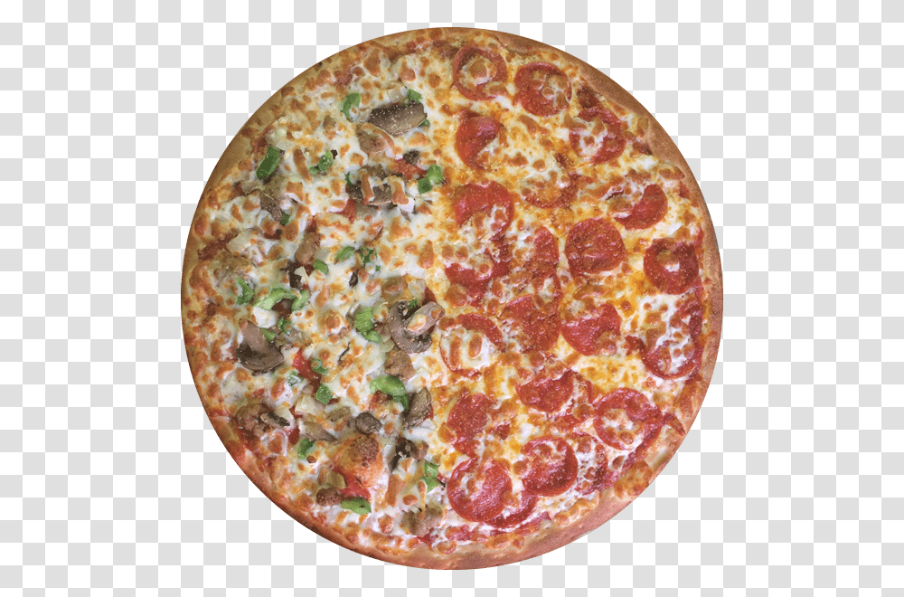 Half Half Pizza, Food, Dish, Meal, Platter Transparent Png