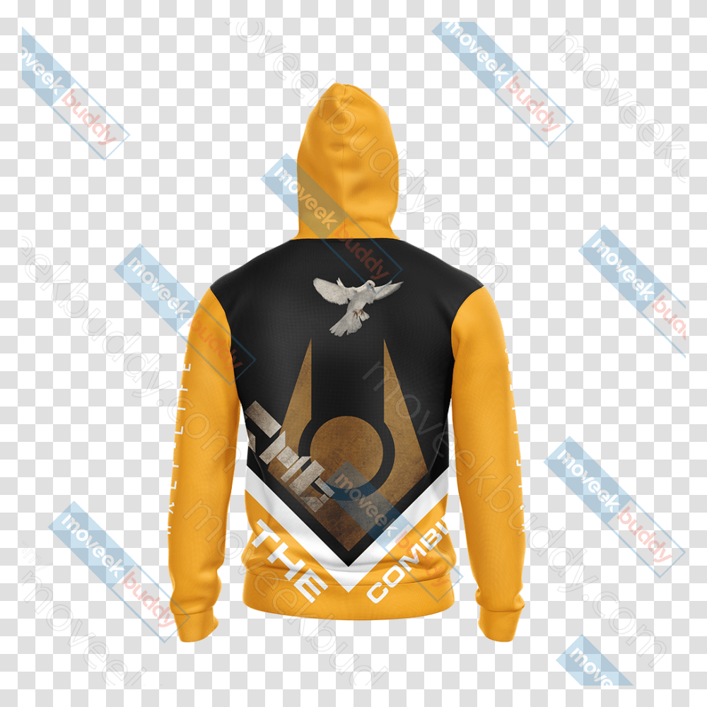 Half Life 2 Combine Symbol Unisex Zip Up Hoodie Jacket White Dove, Clothing, Sleeve, Long Sleeve, Text Transparent Png