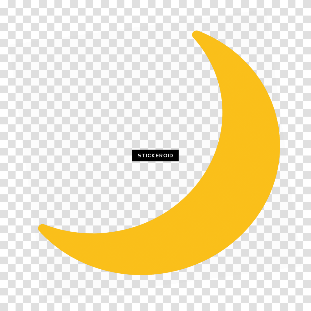 Half Moon Emoji Background Moon Icon, Banana, Fruit, Plant, Food Transparent Png