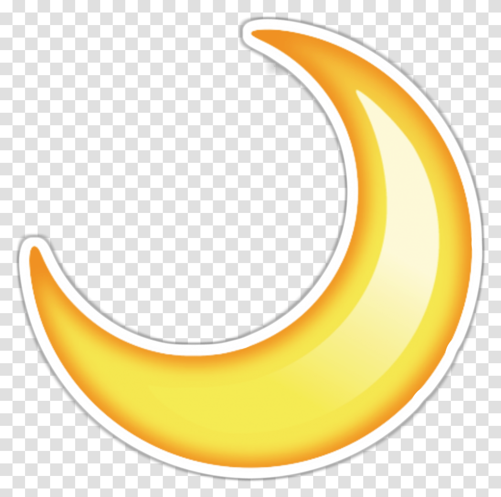 Half Moon Hd Background Moon Emoji, Banana, Fruit, Plant, Food Transparent Png