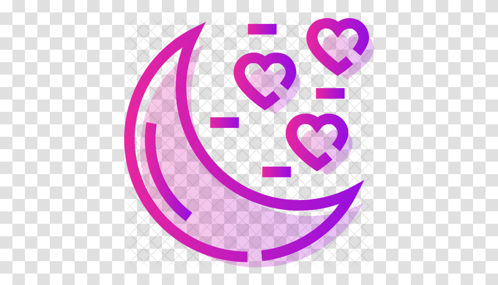 Half Moon Icon Heart, Text, Symbol, Rug, Number Transparent Png