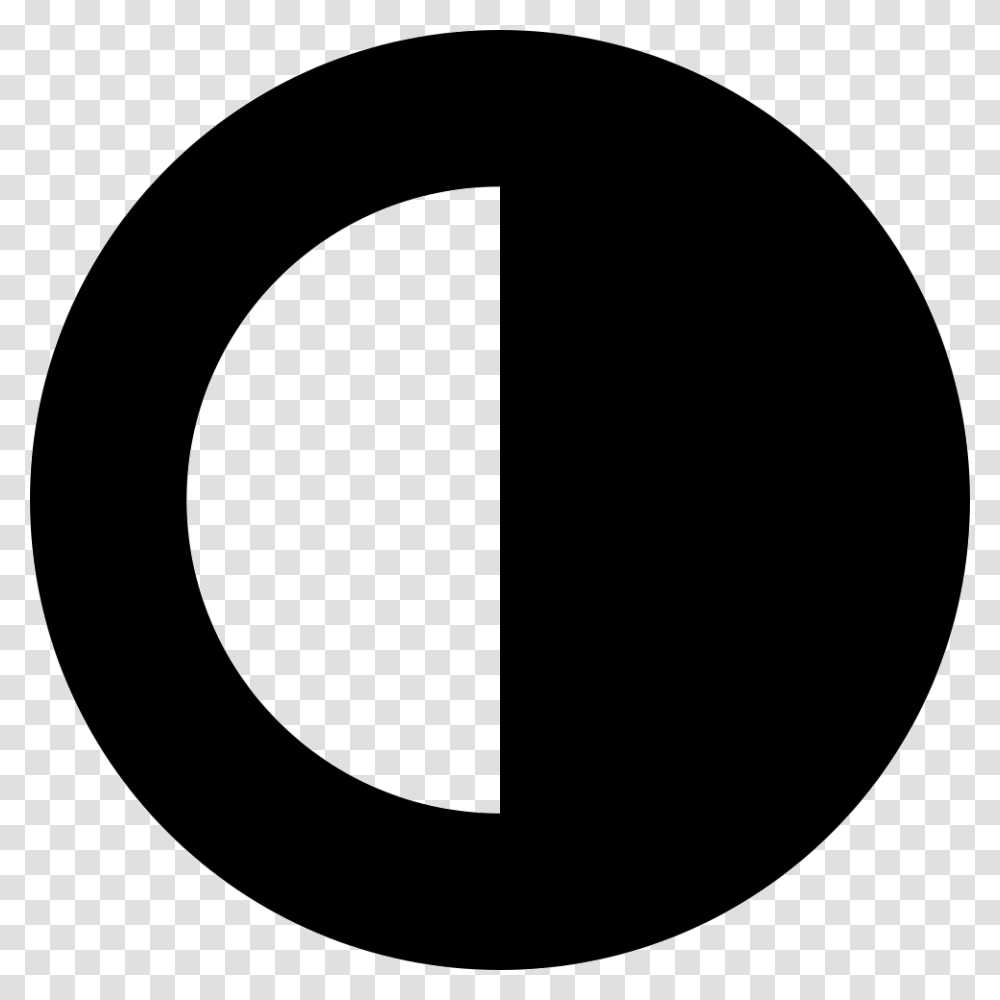 Half Moon Phase Half Black Half White Circle, Number, Outer Space Transparent Png