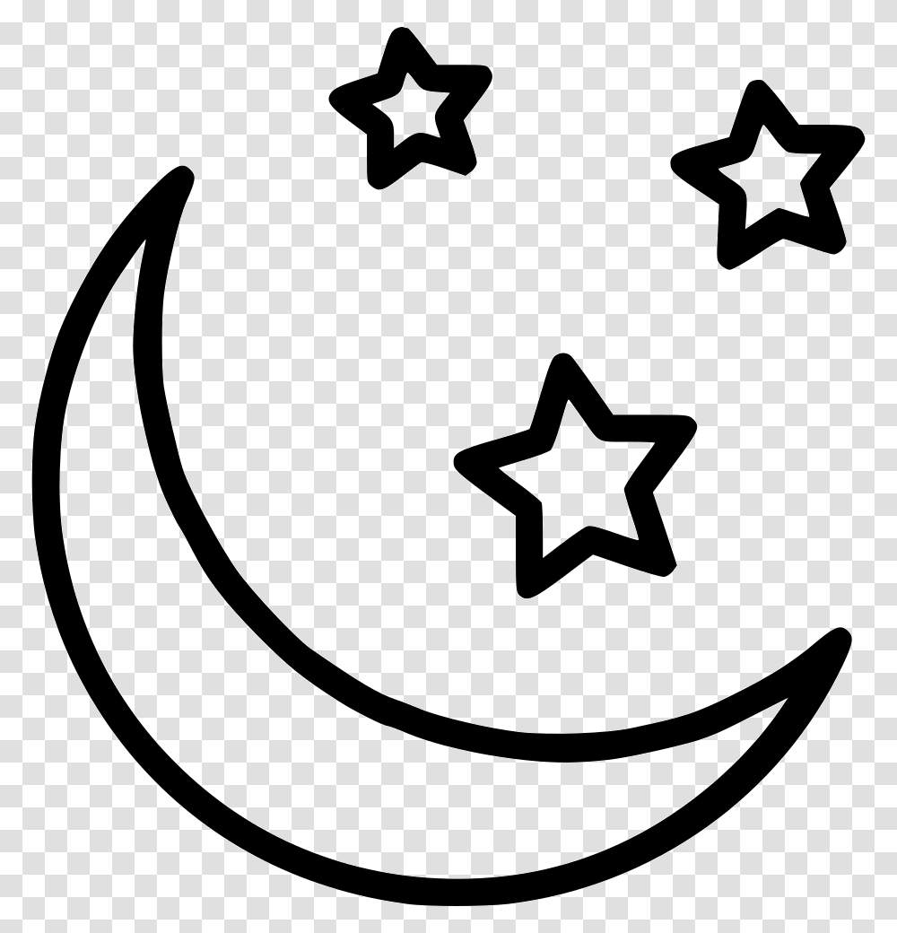 Half Moon Star Icon Free Download, Star Symbol, Stencil, Recycling Symbol Transparent Png