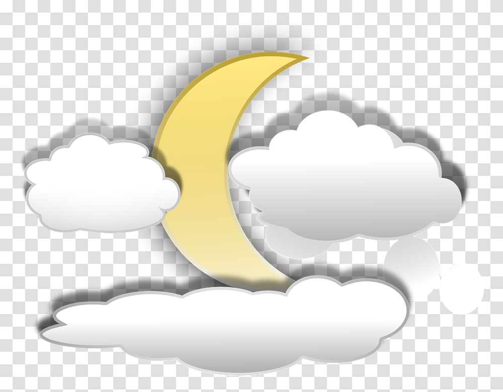 Half Moon With Clouds Clipart, Animal, Bird, Beak, Swallow Transparent Png