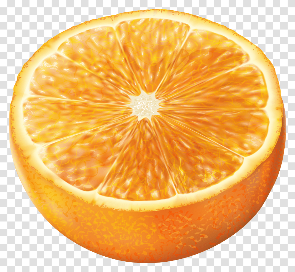 Half Orange Fruit Lime Slice Half Orange Transparent Png