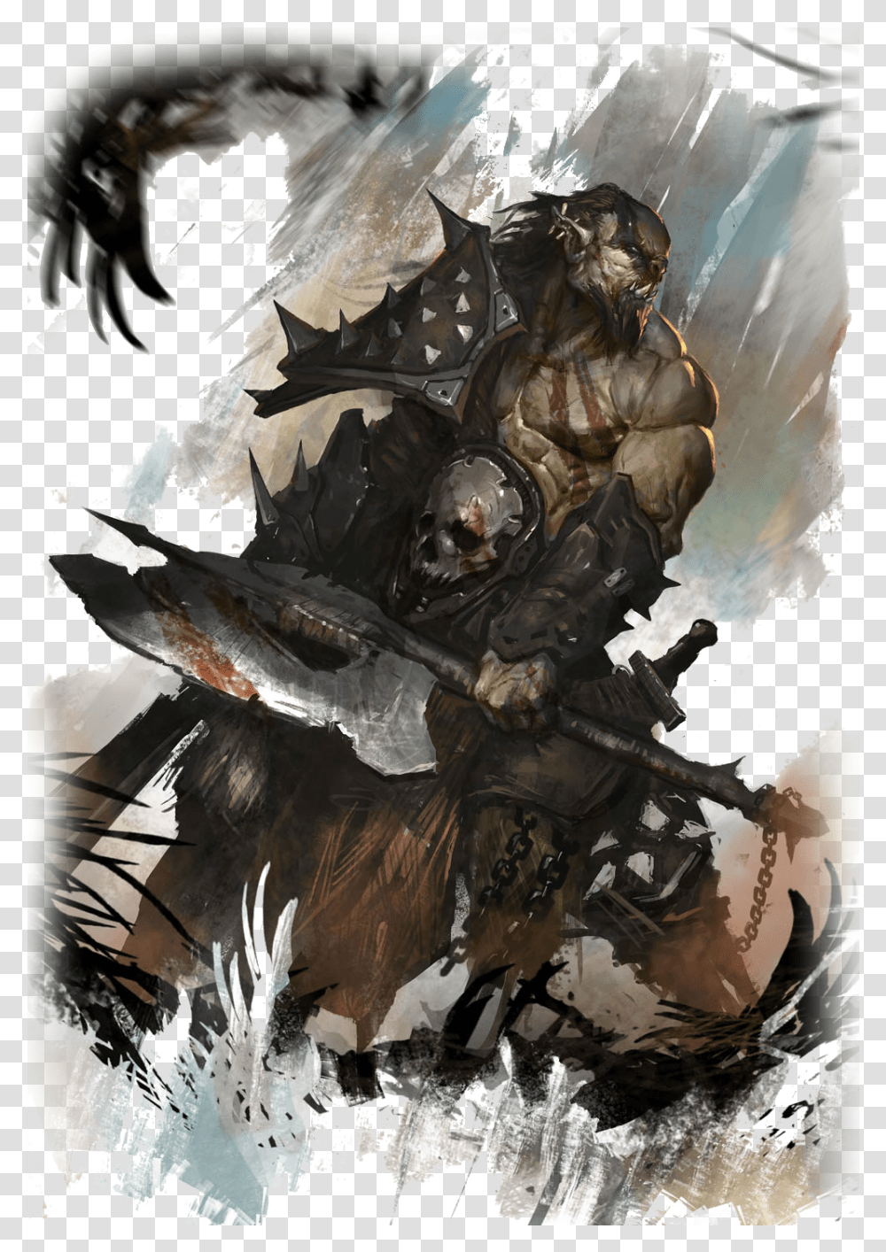 Half Orc Barbarian Art Download Half Orc Barbarian Art, Painting, Dragon, Knight, Samurai Transparent Png