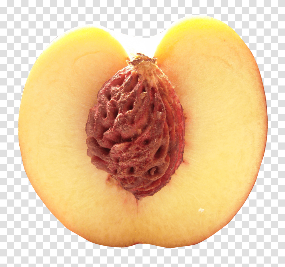 Half Peach Image, Fruit, Plant, Food, Produce Transparent Png