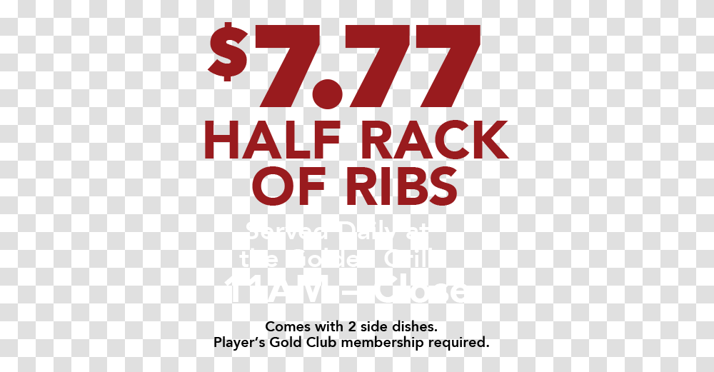 Half Rack Of Ribs Served Daily At The Golden Grill Colorfulness, Alphabet, Poster, Advertisement Transparent Png