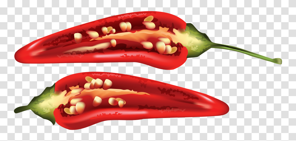 Half Red Chili Pepper Clip Art Transparent Png