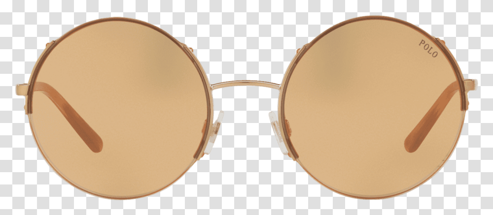 Half Rim Round Sunglasses In Shiny Rose Gold Bronze, Accessories, Accessory, Drum, Percussion Transparent Png