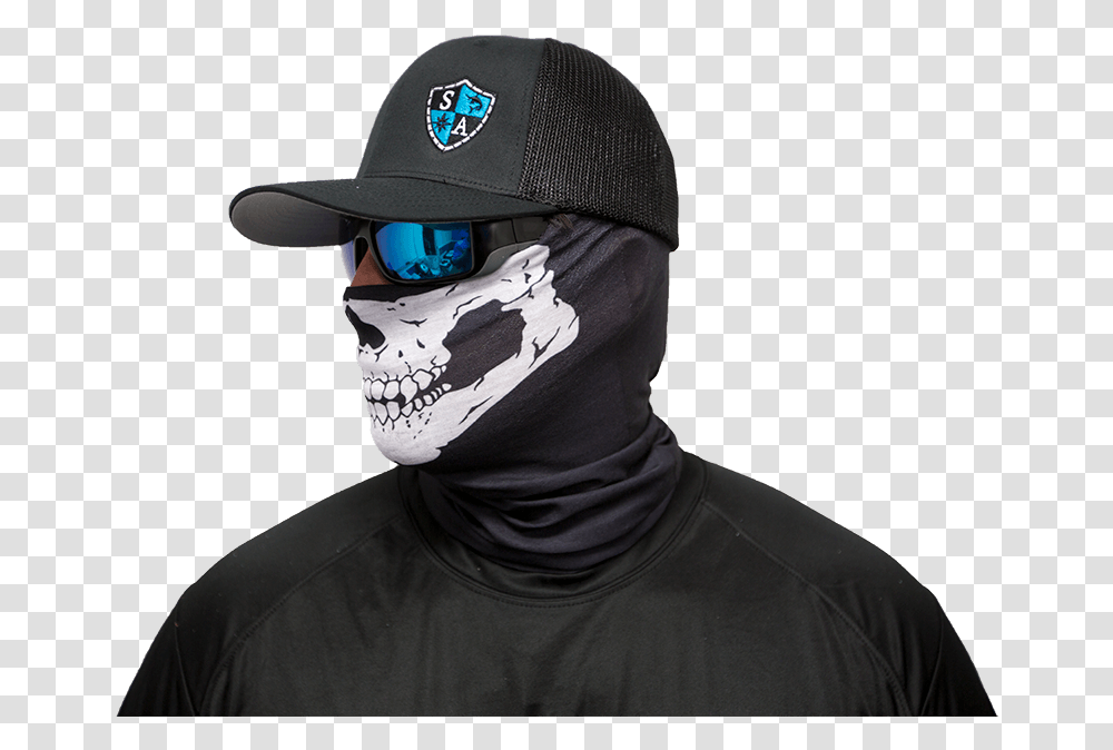 Half Skull Face Shield2 Download Cool Skull Face Shields, Apparel, Bandana, Headband Transparent Png