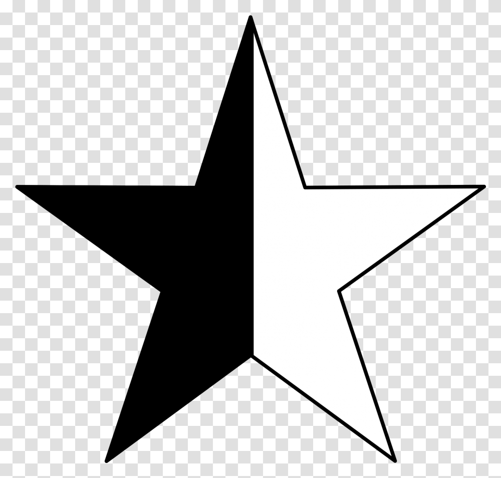 Half Star Clipart 3 By Lance Half Black Half White Star, Symbol, Star Symbol Transparent Png