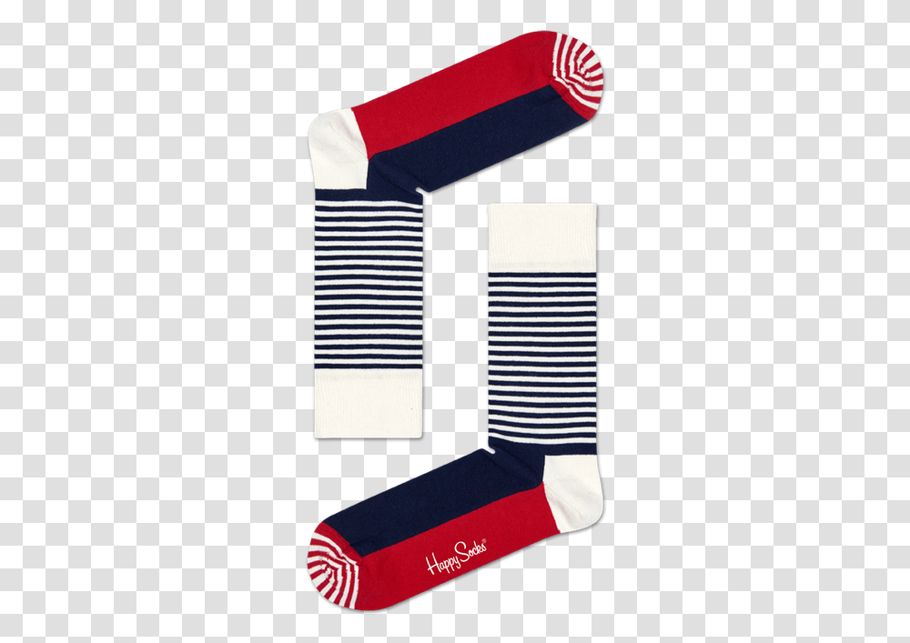 Half Stripe Red White And Blue Sock, Apparel, Rug, Shoe Transparent Png