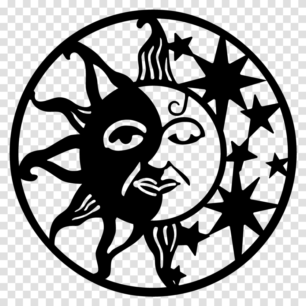 Half Sun Half Moon Metal Sign Half Moon Half Sun, Gray Transparent Png