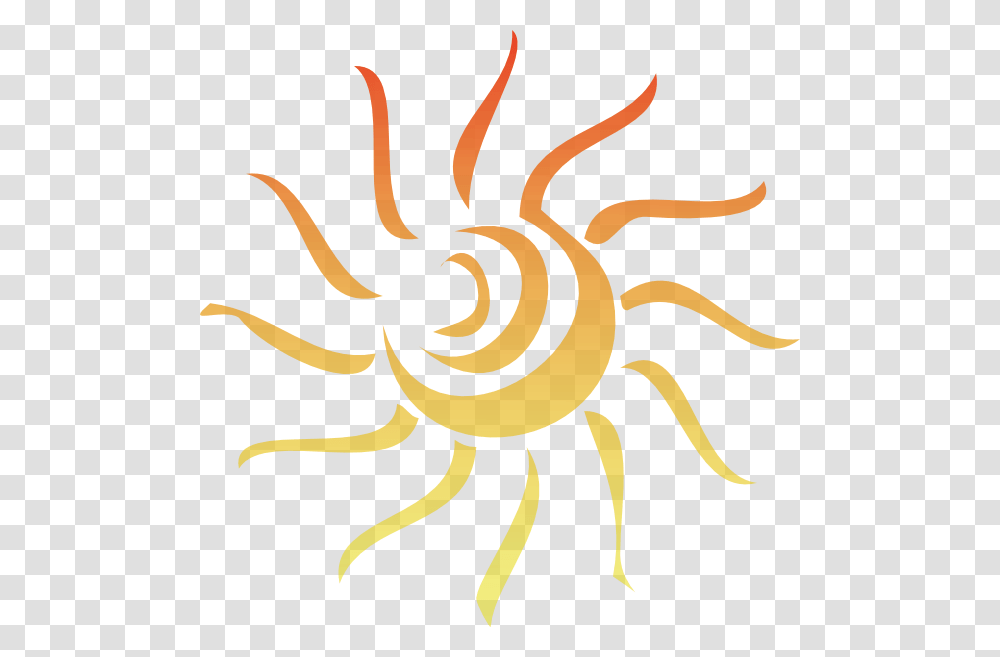 Half Sun With Rays Half Sun With Rays Clip Art Tribal Sun, Logo, Lobster, Seafood Transparent Png