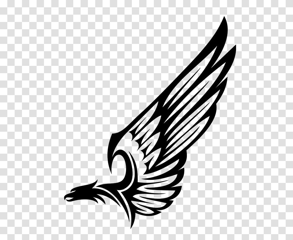 Half Wings Hd Mart Tribal Tattoo Bird, Graphics, Floral Design, Pattern, Drawing Transparent Png
