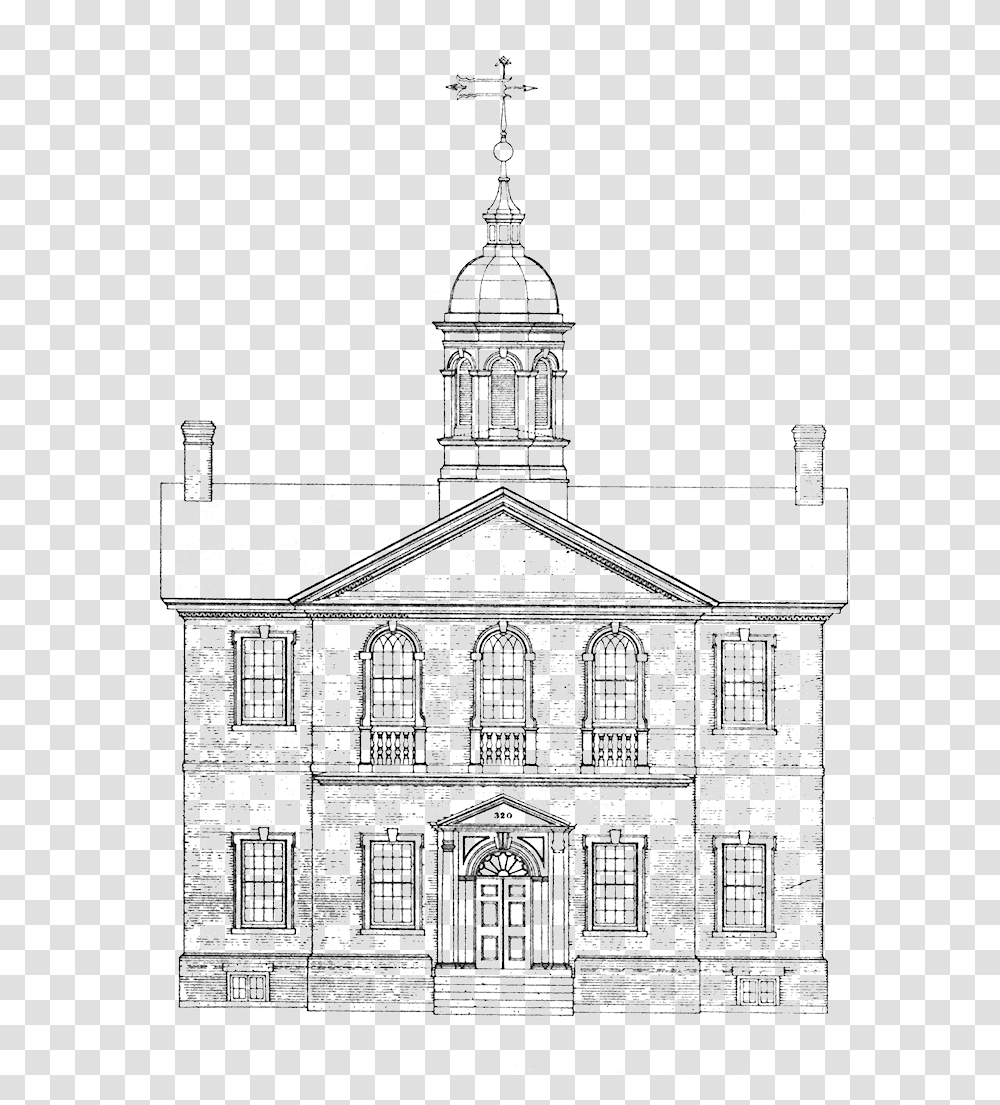 Hall Hi Continental Congress Carpenters Hall Drawing, Tower, Architecture, Building, Spire Transparent Png