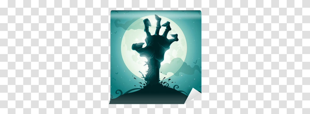 Halloween Background With Zombie Hand We Live To Change Zombie Hand Moon, Hook, Claw, Advertisement, Poster Transparent Png