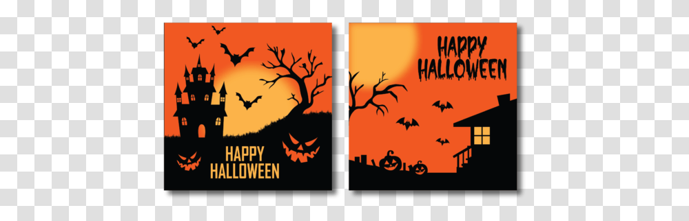 Halloween Banner Orange Sky Vectors Graphics, Bird, Animal, Poster, Advertisement Transparent Png