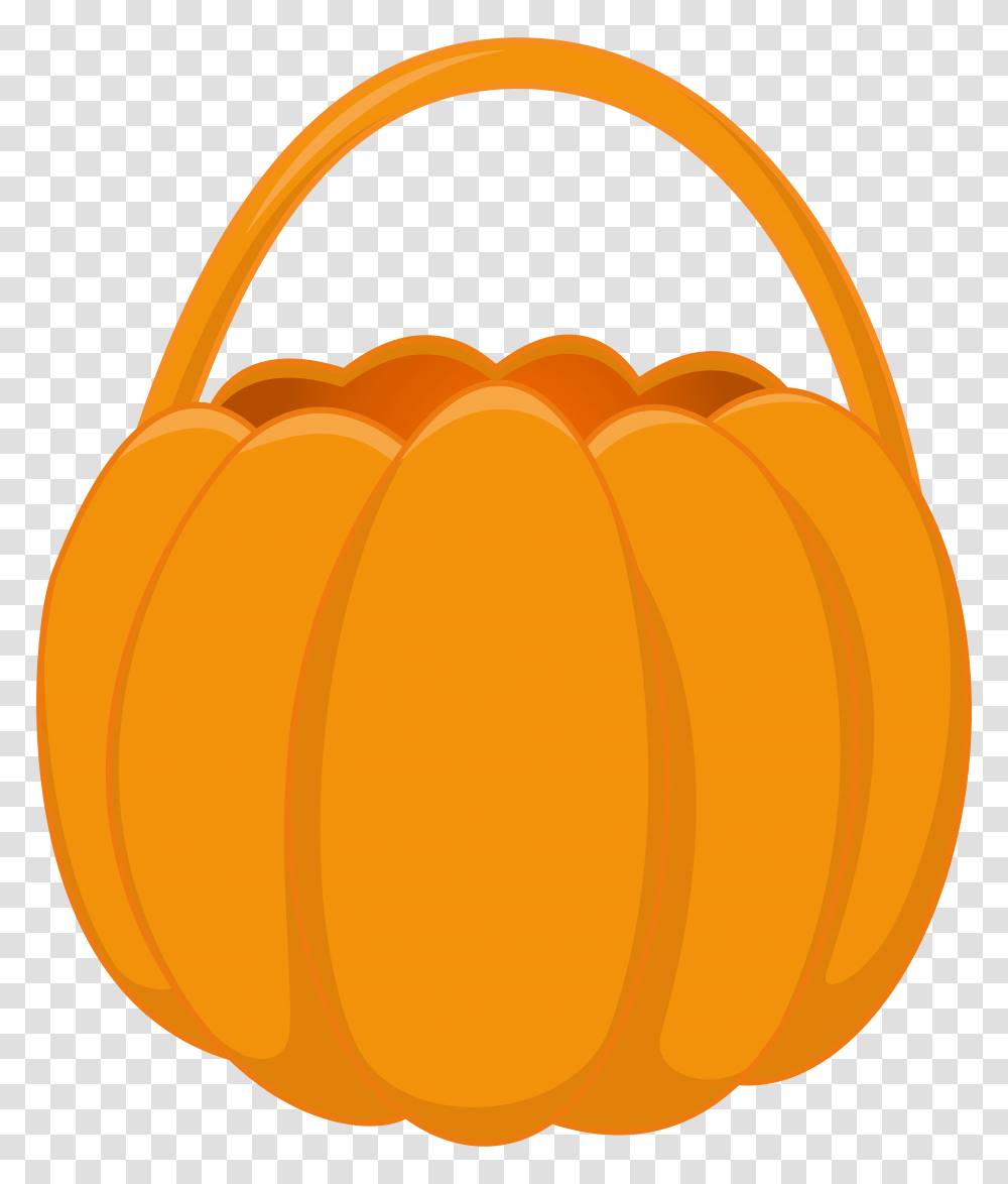 Halloween Basket Pumpkin Clip, Plant, Vegetable, Food, Pepper Transparent Png